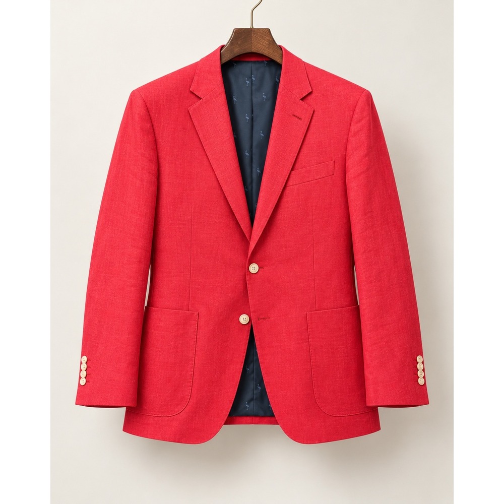TailorByrd Collection Mens 48R Red 100% Linen Two Button Blazer Sport Coat NWT